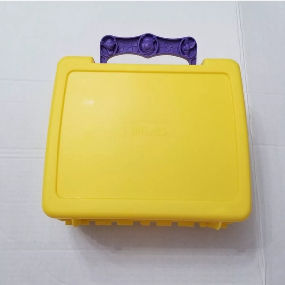 Disney Winnie the Pooh Piglet Plastic Lunch box Matching Thermos Mug Vintage New - Picture 6 of 14